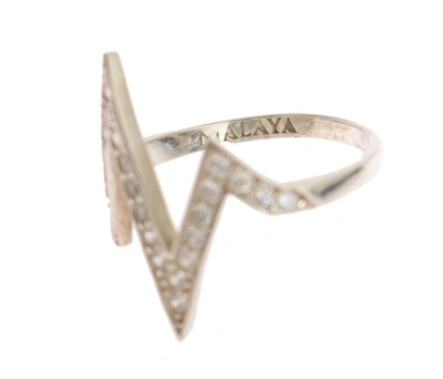 Shop Nialaya Radiant Silver Crystal Encrusted Women's Ring