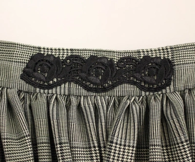 Shop Noemi Alemán Elegant Gray Checkered Wool Shorts Women's Skirt