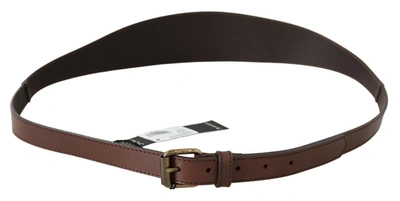 Shop Plein Sud Chic Brown Leather Fashion Belt With Bronze-tone Women's Hardware