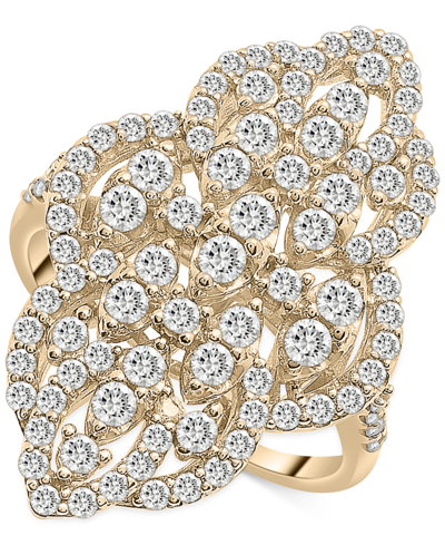 Shop Wrapped In Love Diamond Filigree Cluster Ring (1-1/2 Ct. T.w.) In 14k White Gold Or 14k Yellow Gold, Created For Mac