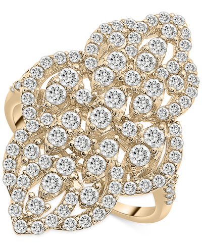 Wrapped In Love Diamond Filigree Cluster Ring (1-1/2 Ct. T.w.) In 14k Yellow Gold, Created For Macy's In Yellow Gold