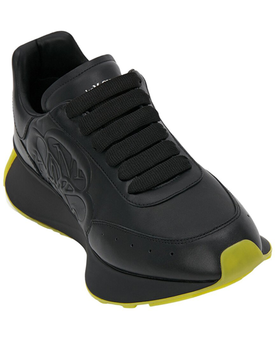 Shop Alexander Mcqueen Leather Sneaker In Black