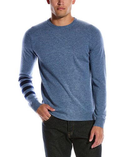 Shop Scott & Scott London Wool & Cashmere-blend Crewneck Sweater In Blue