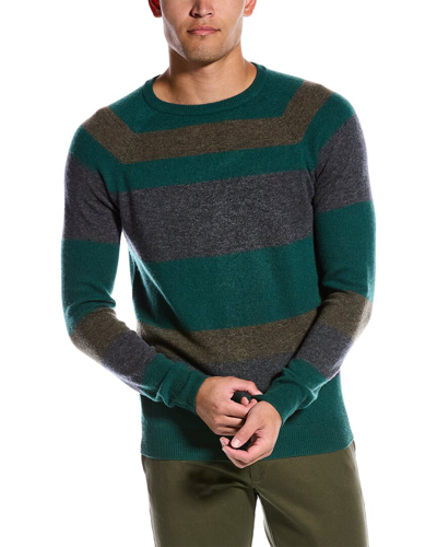 Shop Scott & Scott London Wool & Cashmere-blend Crewneck Sweater In Green