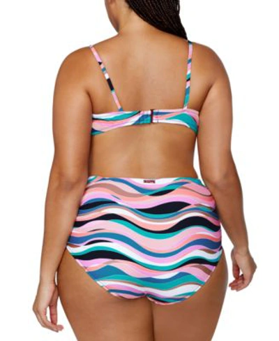 Shop Raisins Curve Trendy Plus Size Collina Printed Bikini Top Bottoms In Multicolor