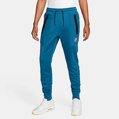 Shop Nike Men's Air Max Therma-fit Jogger Pants In Industrial Blue/black/bright Crimson