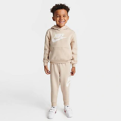 Shop Nike Kids' Toddler Club Fleece Hoodie And Jogger Pants Set In Sanddrift