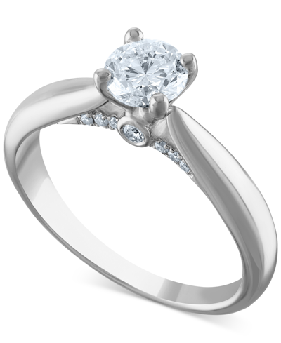 Shop Macy's Diamond Solitaire Engagement Ring (3/4 Ct. T.w.) In Platinum