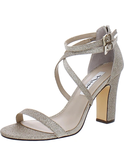 Shop Nina Womens Glitter Ankle Strap Heels In Grey