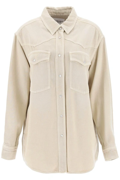 Shop Marant Etoile Isabel  'tainami' Light Denim Shirt
