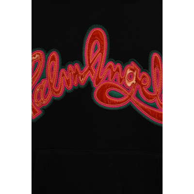 Shop Palm Angels Hooded Logo Sweatshirt