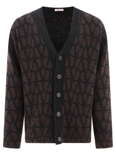 Shop Valentino Cardigan With All Over Toile Iconographe Pattern