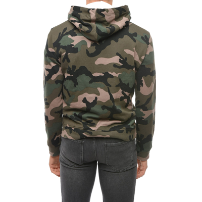 Shop Valentino Camouflage Pattern Hoodie Sweatshirt