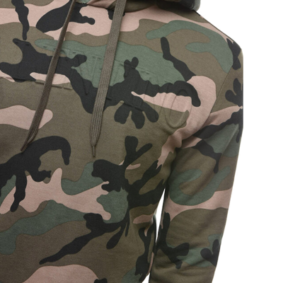 Shop Valentino Camouflage Pattern Hoodie Sweatshirt