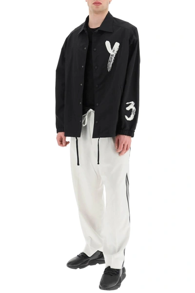 Shop Y-3 Y 3 Lightweight Twill Pants With Side Stripes In White