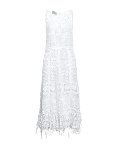 Shop Mario Dice Woman Midi Dress White Size 6 Cotton