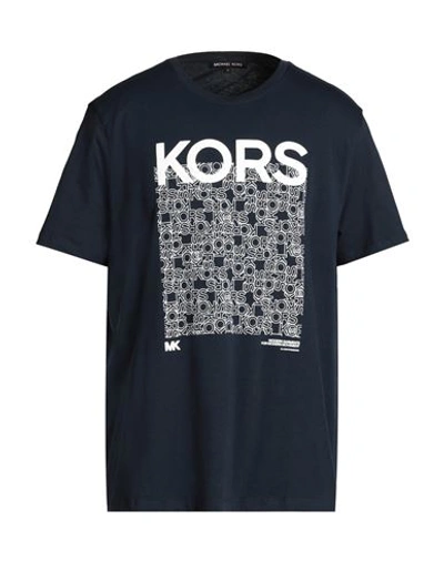 Shop Michael Kors Mens Man T-shirt Navy Blue Size Xl Cotton