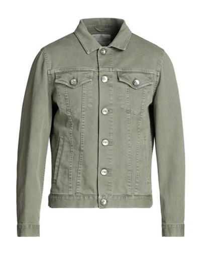 Shop Brunello Cucinelli Man Denim Outerwear Military Green Size 46 Cotton, Elastane