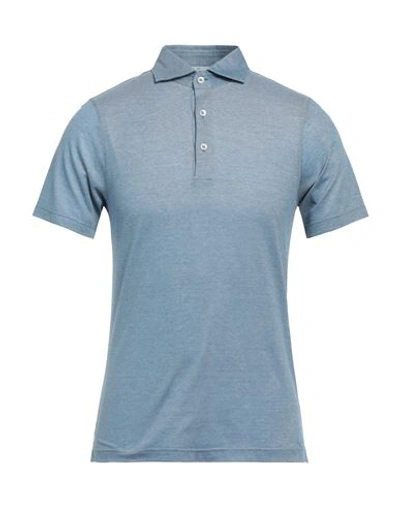 Shop Gran Sasso Man Polo Shirt Navy Blue Size 36 Cotton