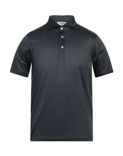 Shop Gran Sasso Man Polo Shirt Steel Grey Size 36 Cotton In Black