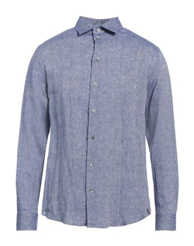 Shop Emporio Armani Man Shirt Blue Size Xxxl Linen