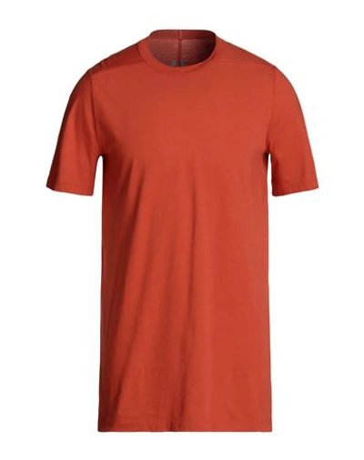 Shop Rick Owens Man T-shirt Rust Size L Cotton In Red