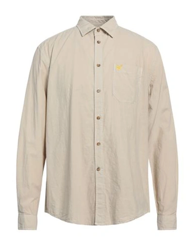 Shop Lyle & Scott Man Shirt Beige Size M Cotton