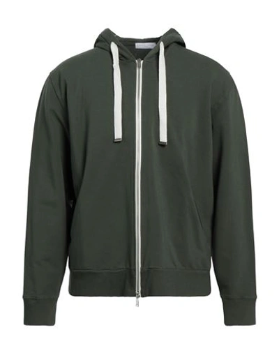 Shop Daniele Fiesoli Man Sweatshirt Military Green Size Xl Cotton, Elastane