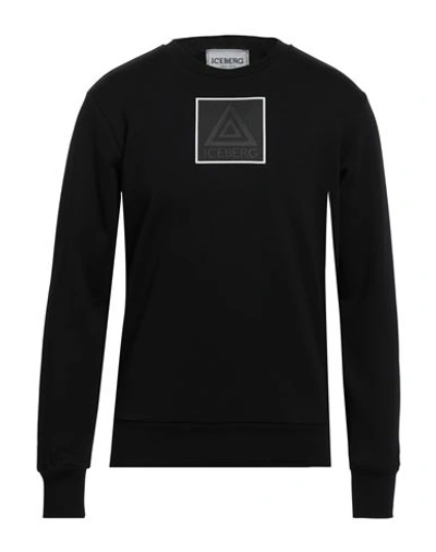 Shop Iceberg Man Sweatshirt Black Size Xxl Cotton