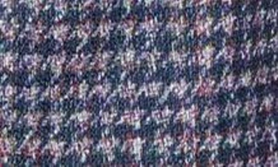 Tahari Houndstooth Faux Double Breasted Blazer In Navy/ Pink/ Violet