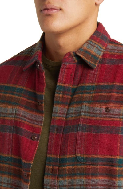 Schott Two-pocket Flannel Long Sleeve Button-up Shirt In Scarlet