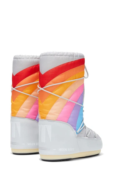 Shop Moon Boot Icon Rainbow Waterproof Boot In Glacier/ Blue-red
