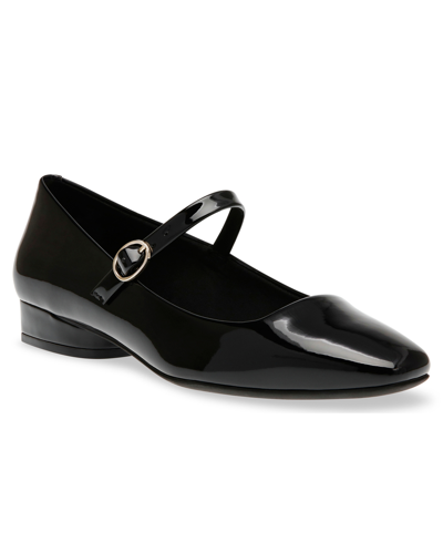 Shop Anne Klein Women's Calgary Mary Janes Square Toe Flats In Black