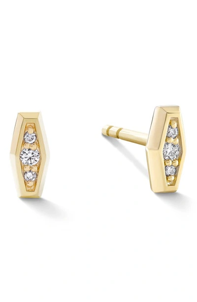 Shop Cast The Deco Stud Earrings In 14k Yellow Gold