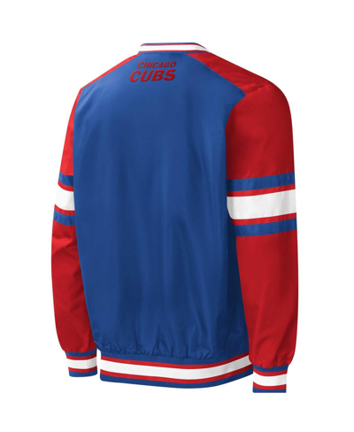 Starter Men's  Royal Chicago Cubs Yardline V-neck Pullover Windbreaker In Royal