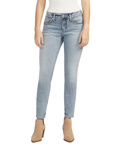 Shop Silver Jeans Co. Women's Elyse Mid Rise Comfort Fit Skinny Leg Jeans In Indigo