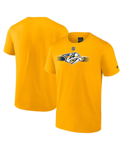 Shop Fanatics Men's  Gold Nashville Predators Authentic Pro Secondary Replen T-shirt