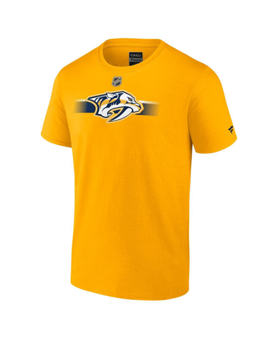 Shop Fanatics Men's  Gold Nashville Predators Authentic Pro Secondary Replen T-shirt
