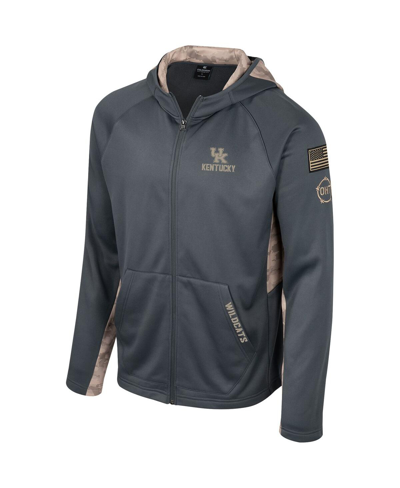Colosseum Men's  Charcoal Kentucky Wildcats Oht Military-inspired Appreciation Camo Raglan Full-zip H In Charcoal