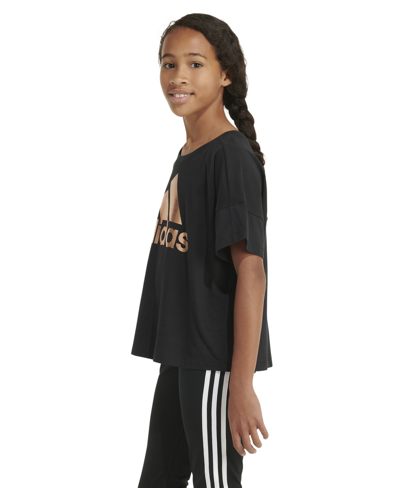 Shop Adidas Originals Big Girls Short Sleeve Loose Box T-shirt In Black