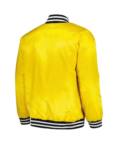 Shop Starter Men's  Gold Atlanta Braves Cross Bronx Fashion Satin Full-snap Varsity Jacket