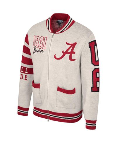 The Wild Collective Unisex  Cream Alabama Crimson Tide Jacquard Full-zip Sweater In Cream