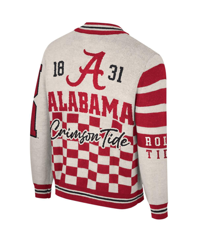 The Wild Collective Unisex  Cream Alabama Crimson Tide Jacquard Full-zip Sweater In Cream
