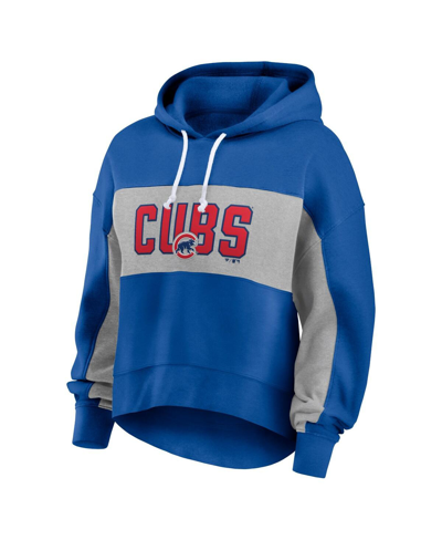 Fanatics Branded  Royal Buffalo Bills Filled Stat Sheet Lighweight Modest Crop Hoodie In Royal
