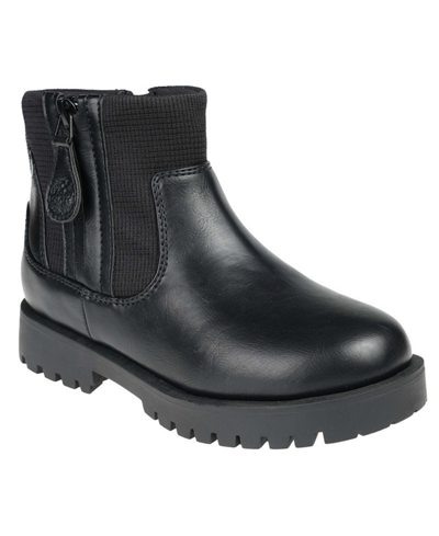 Shop Vince Camuto Little Girls Easy On-off Side Zipper Moto Combat Boots In Black