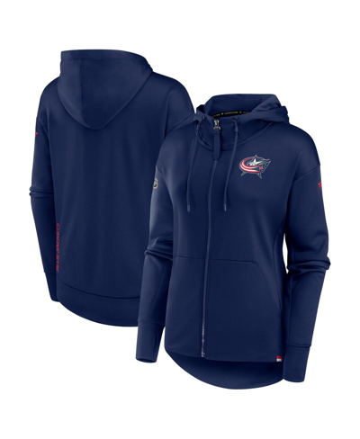 Fanatics Branded  Navy Columbus Blue Jackets Authentic Pro Scuba Full-zip Hoodie In Navy