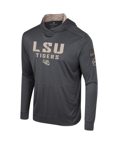 Colosseum Men's  Charcoal Lsu Tigers Oht Military-inspired Appreciation Long Sleeve Hoodie T-shirt In Charcoal