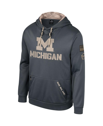 Colosseum Men's  Charcoal Michigan Wolverines Oht Military-inspired Appreciation Pullover Hoodie In Charcoal