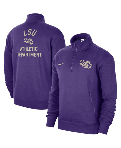 Nike Men's  Purple Lsu Tigers Campus Athletic Department Quarter-zip Sweatshirt In Purple