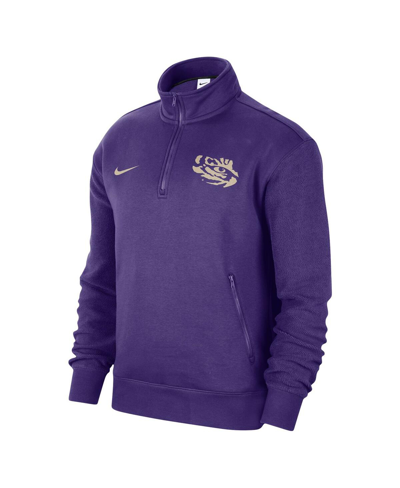 Shop Nike Men's  Purple Lsu Tigers Campus Athletic Department Quarter-zip Sweatshirt
